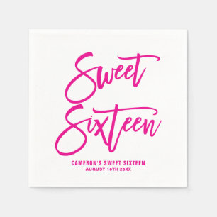 Magenta Hand Lettered Baby Shower Paper Napkins I