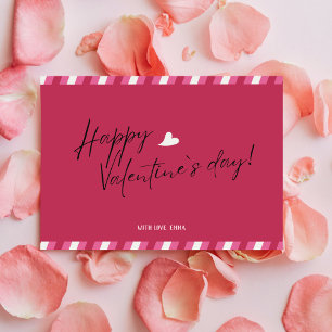 Magenta Happy Valentines Day Postcard