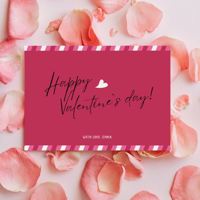  Magenta Happy Valentines Day Postcard (Creator Uploaded)