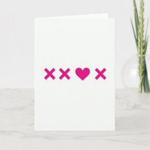 Magenta Heart Xoxo Love Card