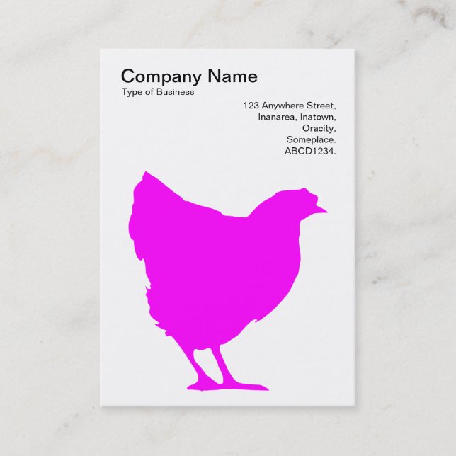 Magenta Hen Symbol - Black on White Business Card (Front)