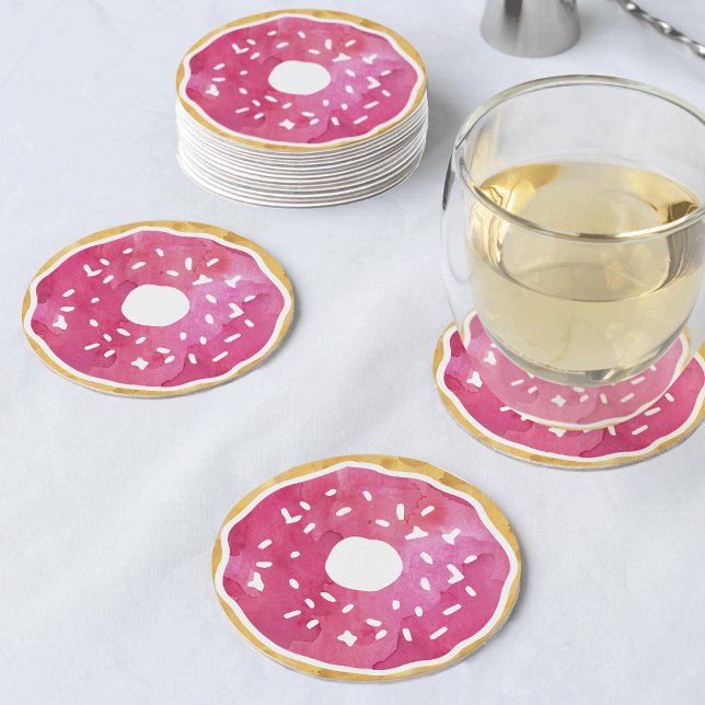 Magenta Hot Pink Doughnut Coasters (Creator Uploaded)