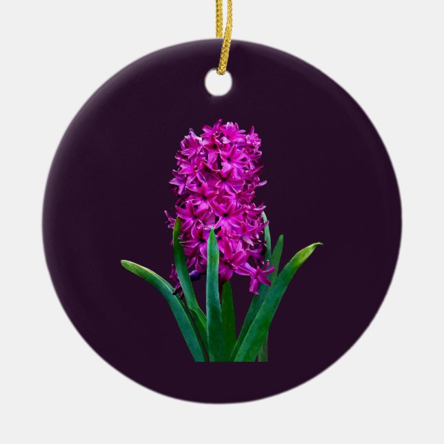 Magenta Hyacinth Ceramic Ornament (Front)