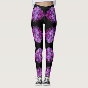 Magenta Hydrangeas Leggings