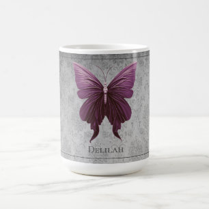 Magenta Jewelled Butterfly Coffee Mug
