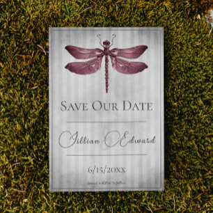 Magenta Jewelled Dragonfly Save the Date Announcement