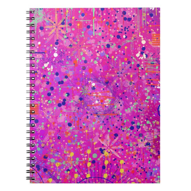 Magenta Jubilee Abstract Print  Notebook (Front)