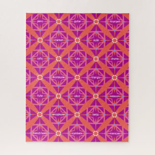 Magenta Key Of Life Kaleidoscope Musical Theme Jigsaw Puzzle