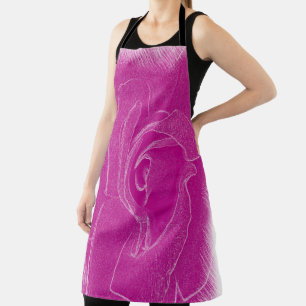 Magenta lace rose apron