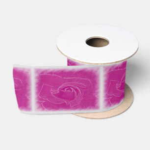 Magenta lace rose satin ribbon