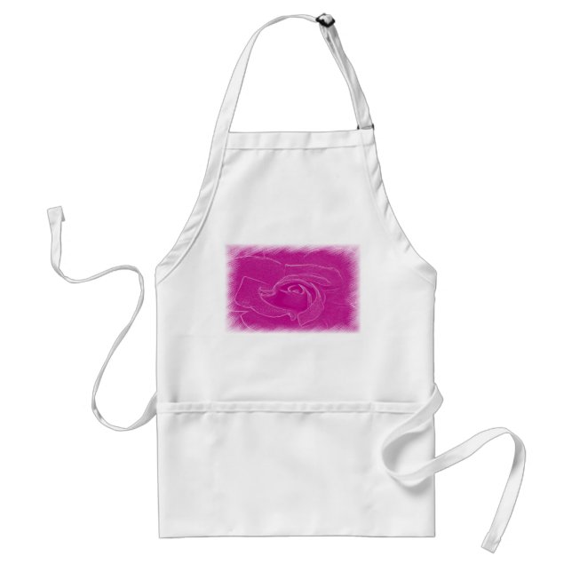 Magenta lace rose standard apron (Front)