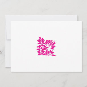 Magenta Leafy Branch Pattern Bold Summer Design Invitation