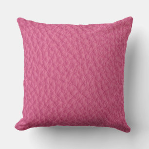 Magenta Leather Look Print Pillow