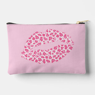 Magenta Leopard Kiss - Pink Accessory Pouch