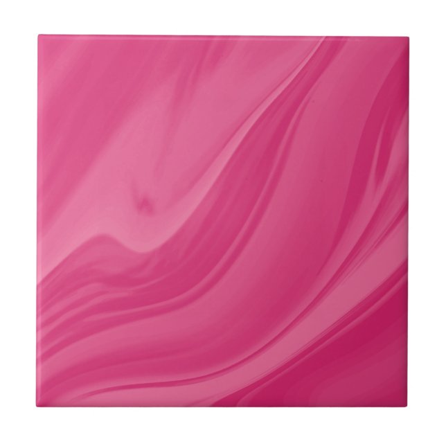 Magenta Liquid Marble Background Ceramic Tile (Front)