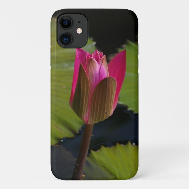 Magenta Lotus Bud Case-Mate iPhone Case (Back)