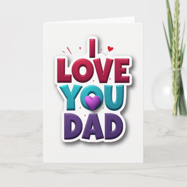 Magenta Love You Dad Card (Front)