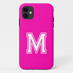 Magenta Madness Solid Colour   Minimalist Monogram iPhone 11 Case