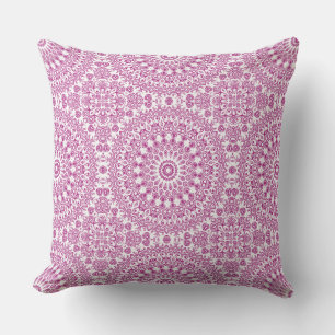 Magenta Mandala Geometric Pattern Cushion