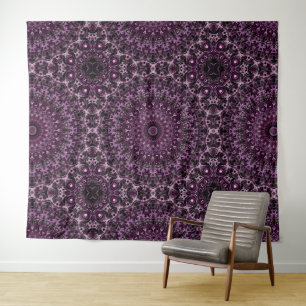 Magenta Mandala Kaleidoscope Medallion Flower Tapestry