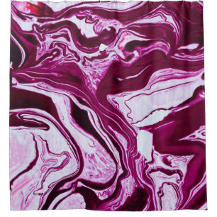 Magenta Marble Texture: Abstract Fluid Art Shower Curtain