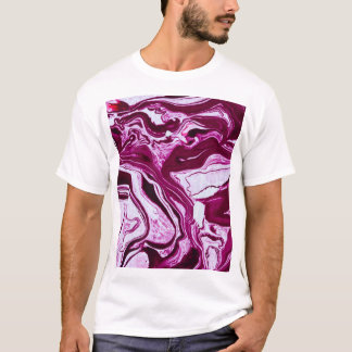 Magenta Marble Texture: Abstract Fluid Art T-Shirt