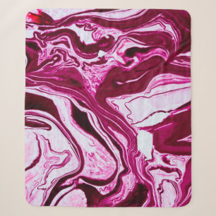Magenta marble texture sherpa blanket