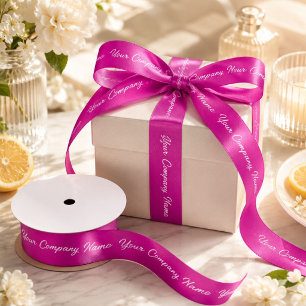 Magenta Marketing Branding Branded Company Name Satin Ribbon