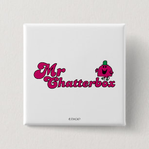 Magenta Mr. Chatterbox Logo 15 Cm Square Badge