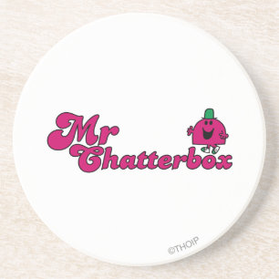 Magenta Mr. Chatterbox Logo Coaster