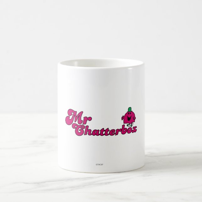 Magenta Mr. Chatterbox Logo Coffee Mug (Center)