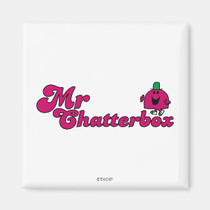 Magenta Mr. Chatterbox Logo Magnet