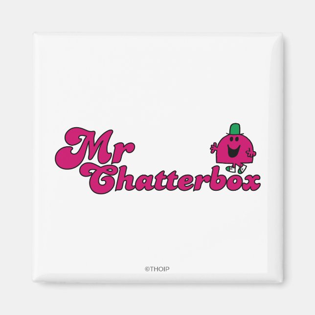 Magenta Mr. Chatterbox Logo Magnet (Front)