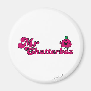 Magenta Mr. Chatterbox Logo Magnet