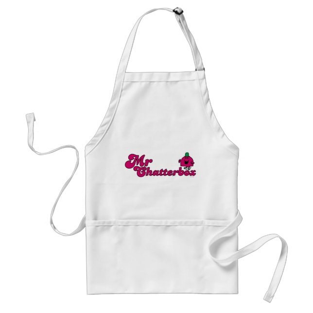 Magenta Mr. Chatterbox Logo Standard Apron (Front)