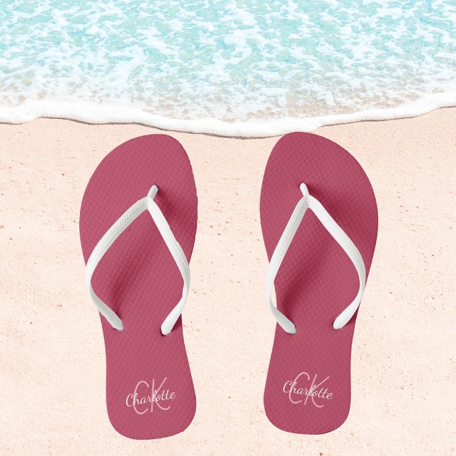 Magenta name monogram thongs (Creator Uploaded)