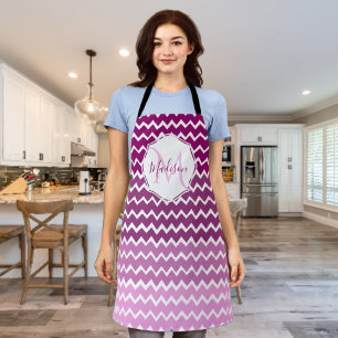 Magenta Ombre Chevron Personalised Apron
