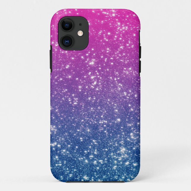 Magenta Ombre Glitter Case-Mate iPhone Case (Back)