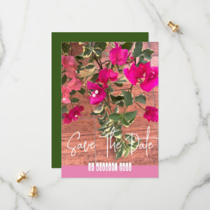 magenta orange bougainvillea or paper flower save the date