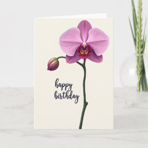 Magenta Orchid Birthday Card