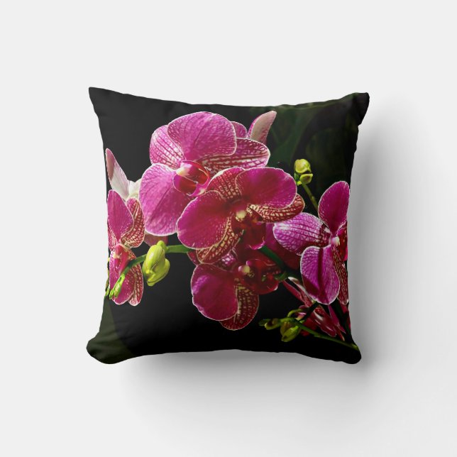 Magenta Orchids in Bloom Cushion (Front)