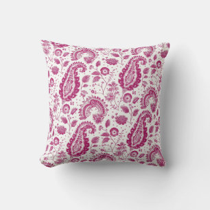 Magenta Paisley Pattern Cushion
