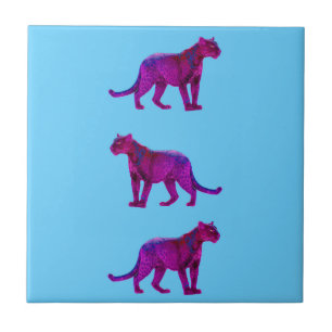 Magenta Panthers Ceramic Tile