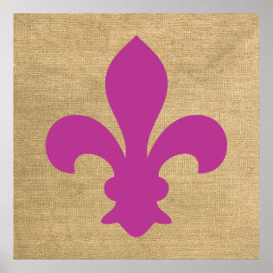 Magenta Parisian Moods Fleur de Lys Poster
