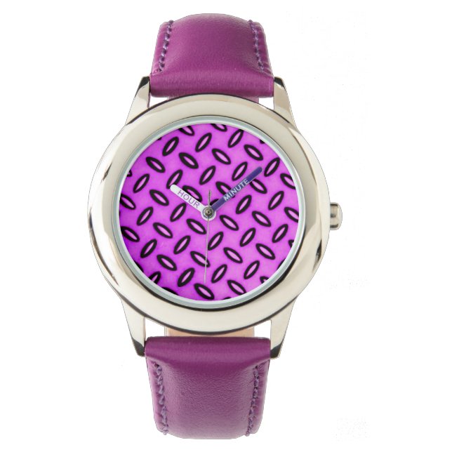 Magenta Patterned Watch (Front)