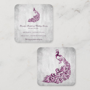 Magenta Peacock Wedding and Bridal Services Square Business Card