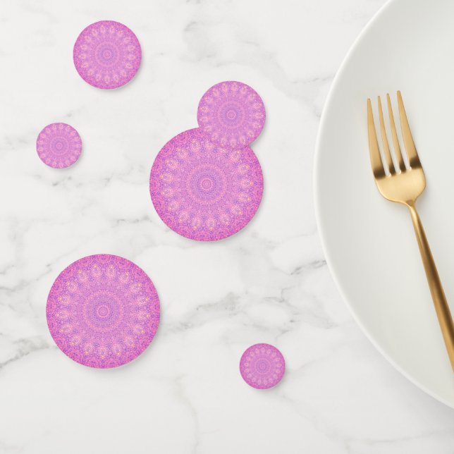 magenta pink bead doilies confetti (Group)