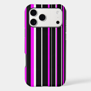 Magenta Pink, Black, White Barcode Stripe
