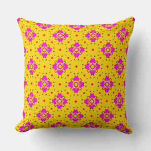 Magenta Pink Butterflies for Flowers in Yellow Cushion