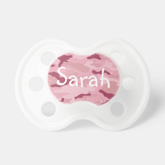 Magenta & Pink Camo BooginHead Pacifier (Front)
